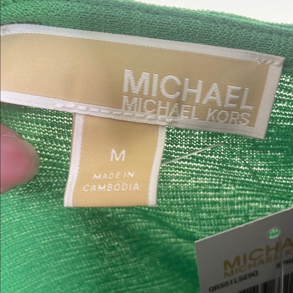 MICHAEL Michael Kors Green Ruched Long Sleeve Blouse - Picture 5 of 8